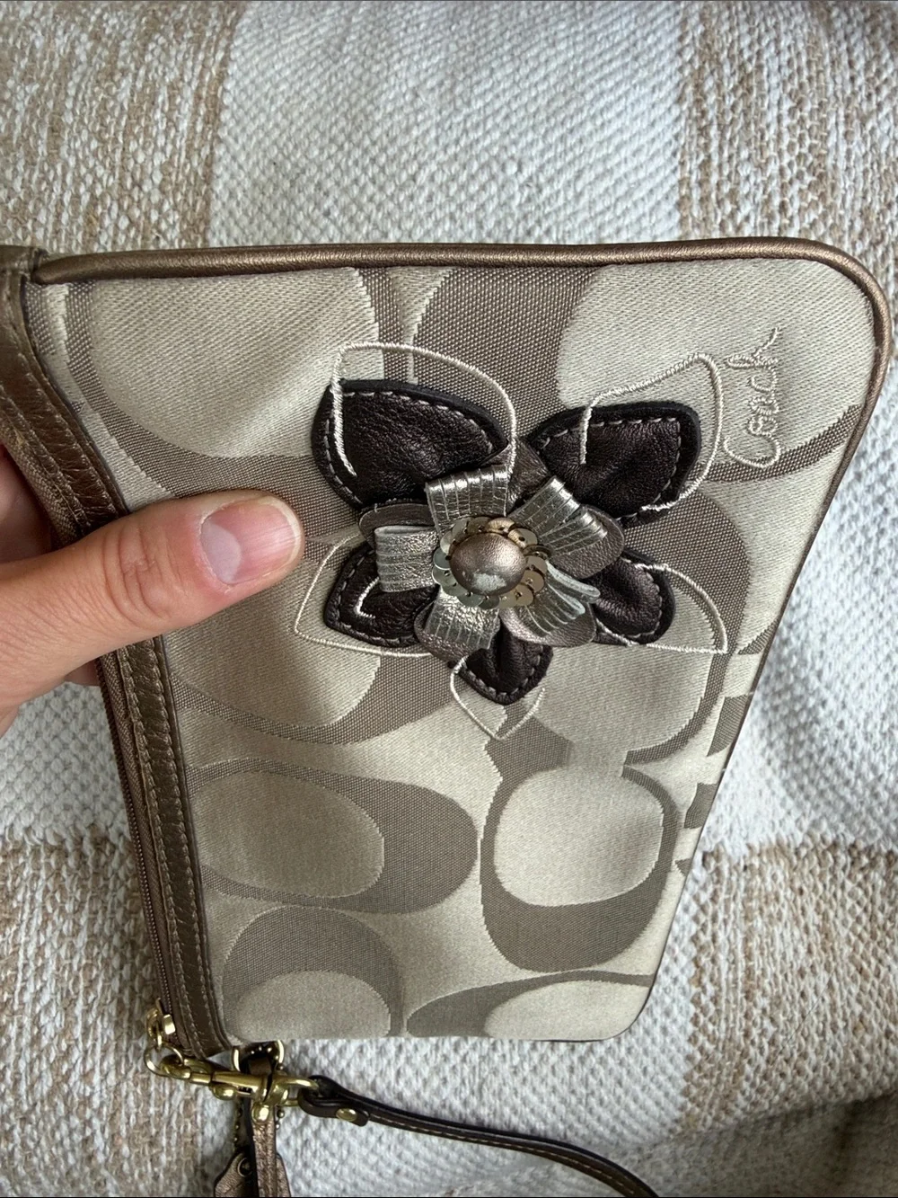Coach Y2K Signature Floral Appliqué Wristlet